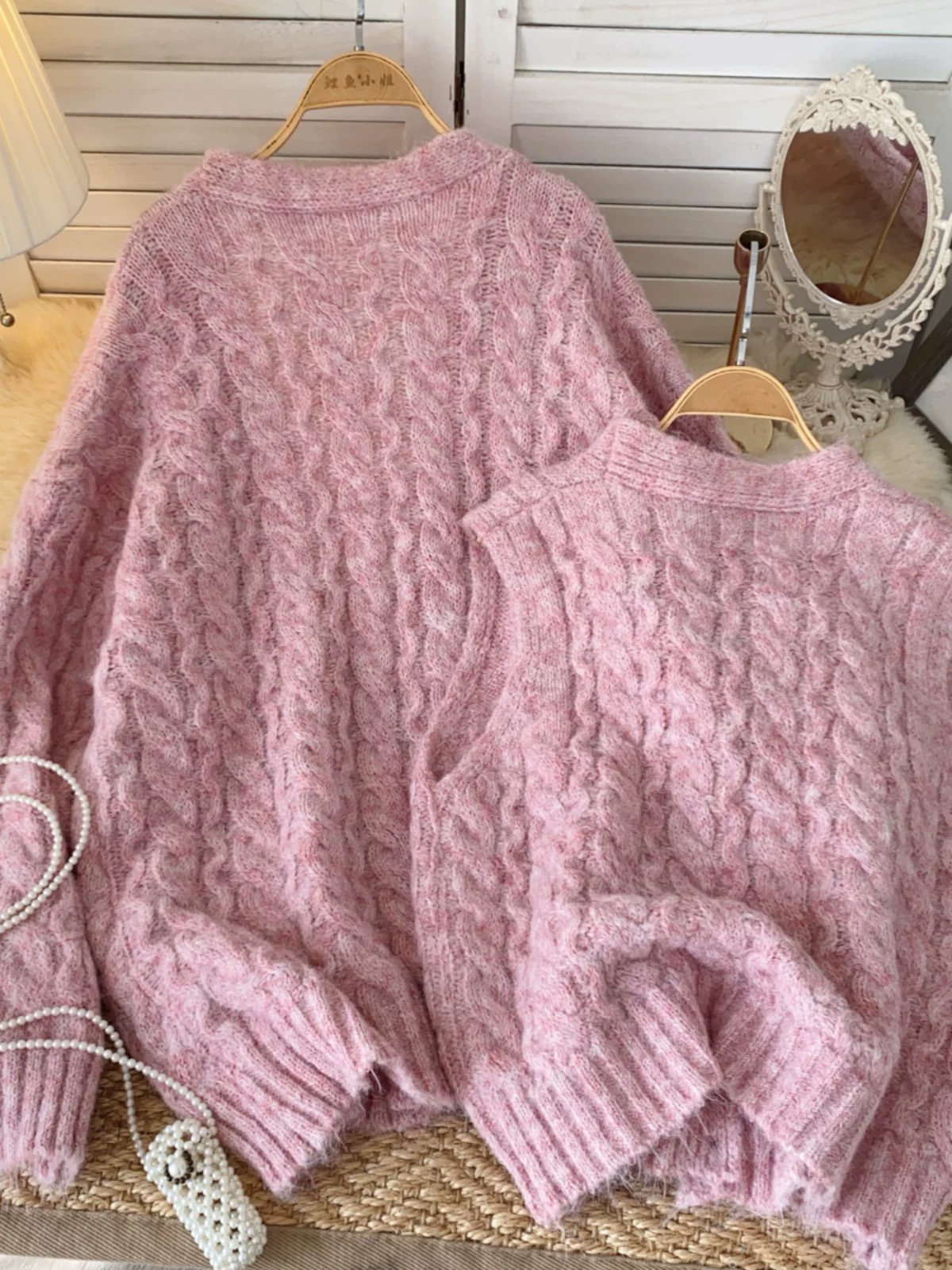 Smooth comfort knitted sweater set KS111 images